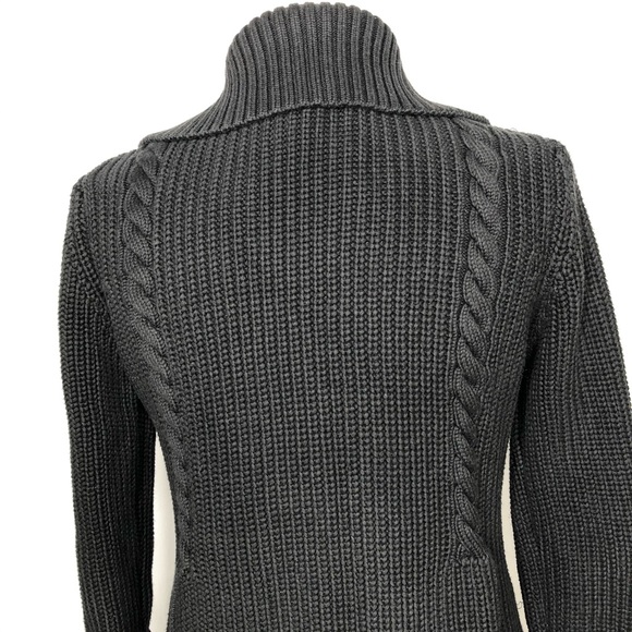 Barbara Bui Black Heavy Cotton Cable Knit Sweater - Picture 7 of 8